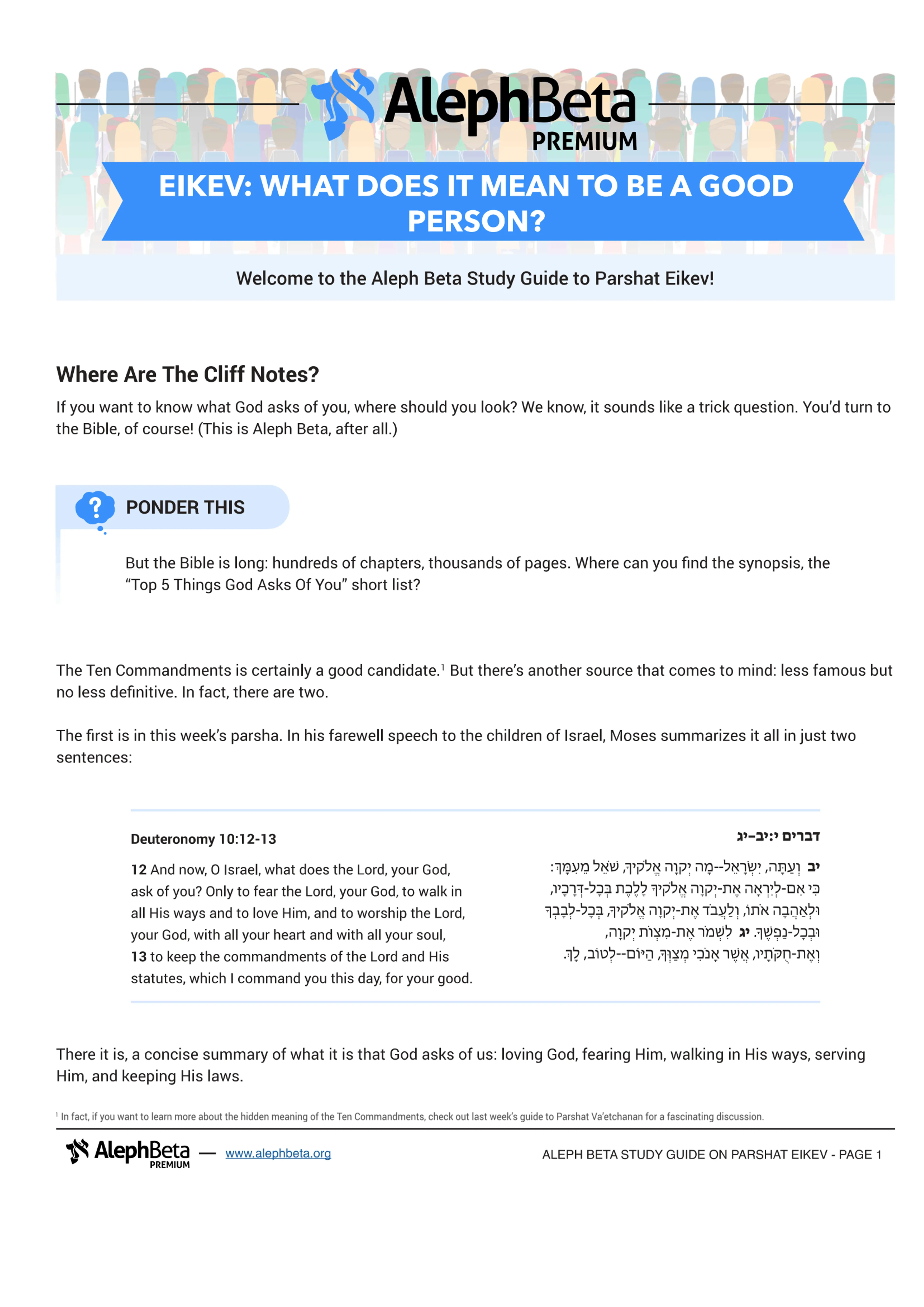 Eikev: What Does It Mean To Be A Good Person?